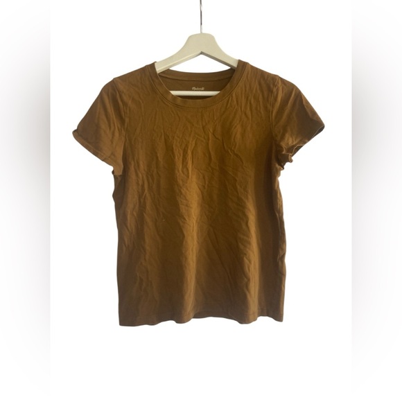 Madewell Northside Vintage Brown Crew Neck T-Shirt Size Small - Picture 1 of 9